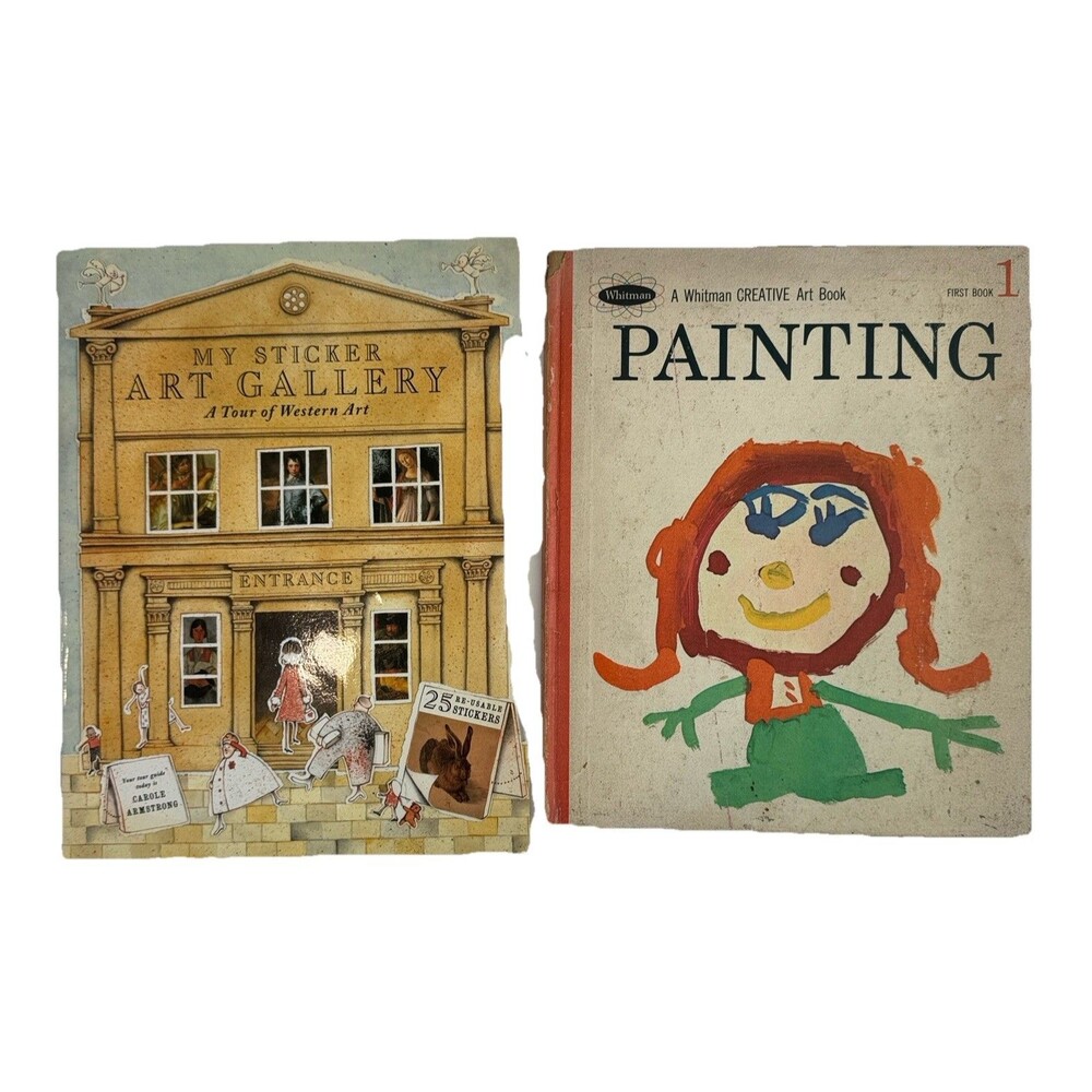 Vintage Whitman Painting Book 1966 + Sticker Art Gallery Kids Craft Mid Century